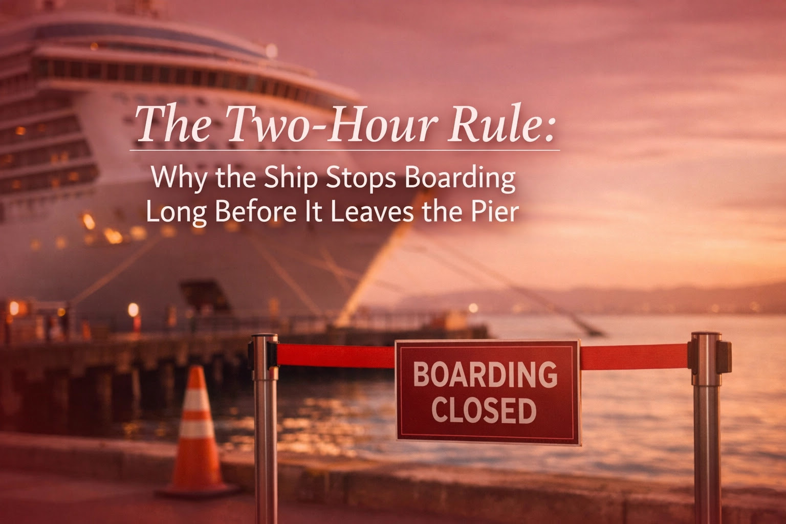 The Two-Hour Rule: Why the Ship Stops Boarding Long Before It Leaves the Pier